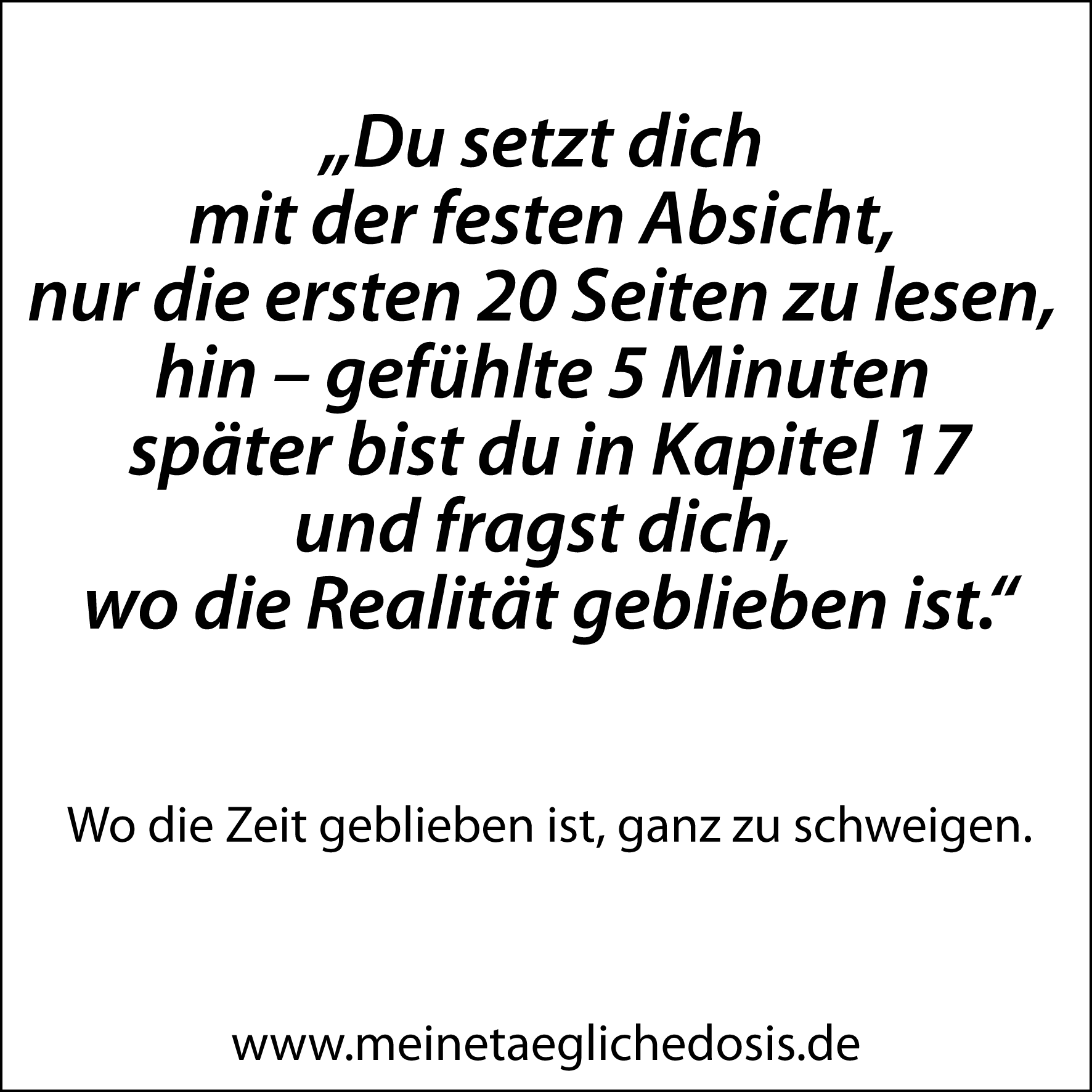 Das Gesetz der flüchtigen Lesestimmung