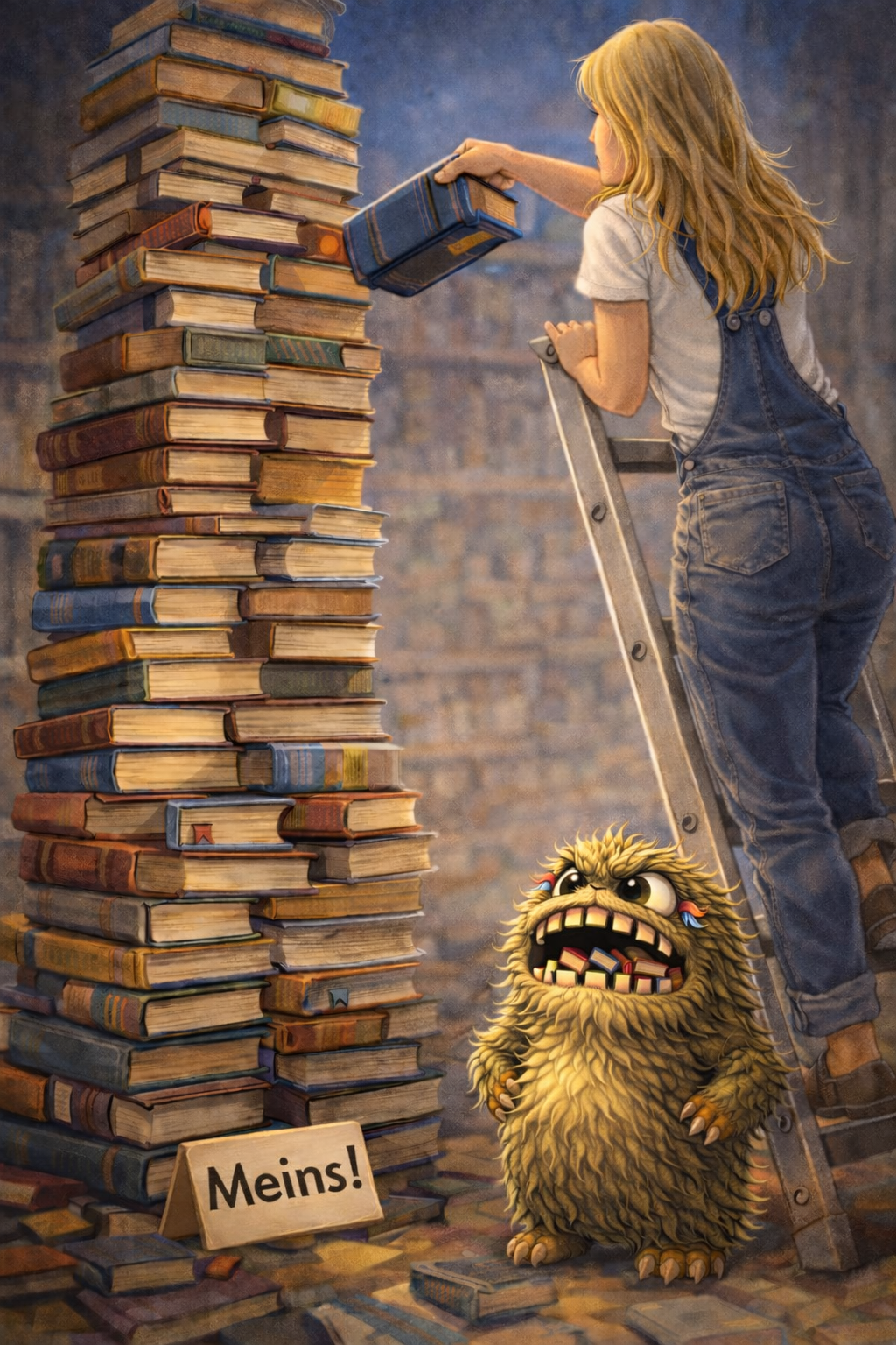 Gedicht Gelegenheitslyrik SUBsi-Lou SUB Stapel ungelesener Bücher