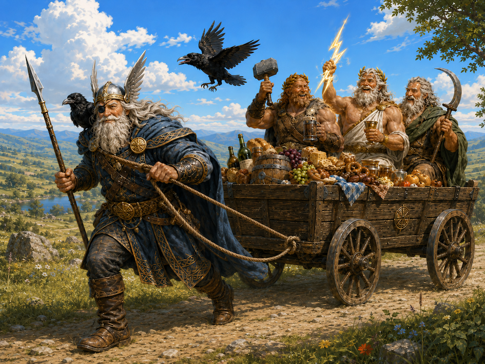 Vatertag Odin Thor Donar Kronos Zeus Mythologie mit Augenzwinkern
